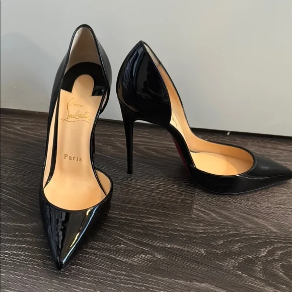 Authentic Christian Louboutin Black Patent Leather Pumps - Picture 2 of 6